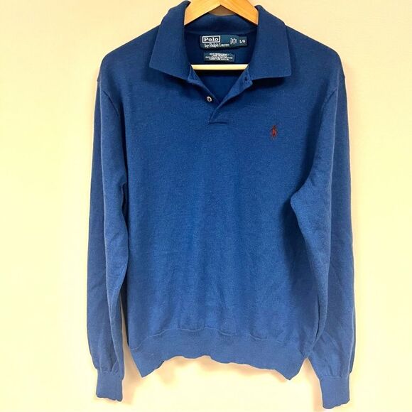 Polo Ralph Lauren vintage merino wool sweater L - Picture 1 of 6